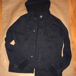Volcom Black Denim Hoodie - Large